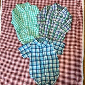 OshKosh B'gosh Kids Checkered Button-Down Shirts - Mint, Navy, Lavender